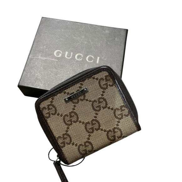 Gucci Signature Canvas Mini Coin Purse - Picture 1 of 9